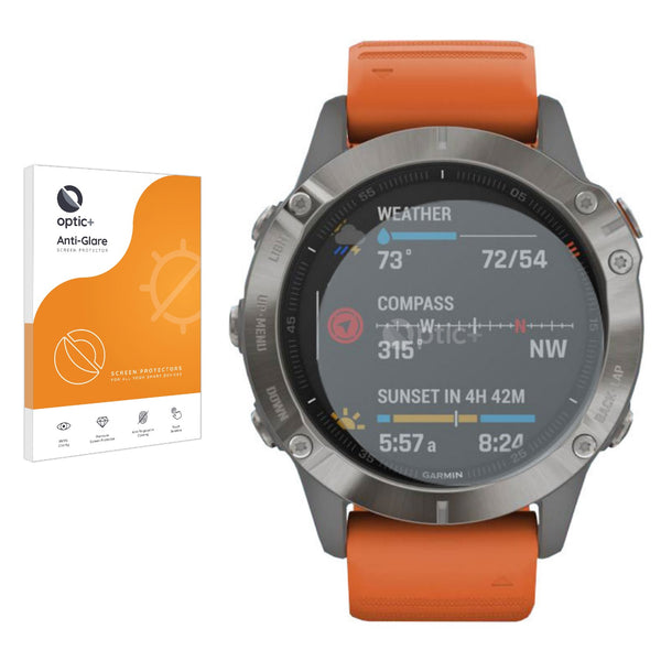 Optic+ Anti-Glare Screen Protector for Garmin Fenix 6