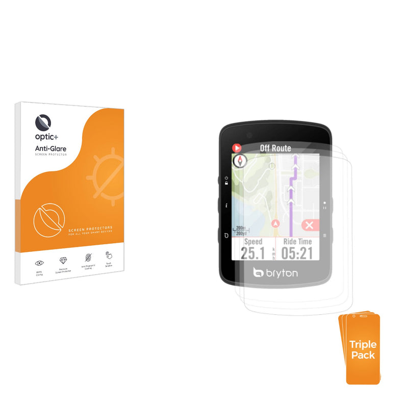 3-pack of Anti-Glare Screen Protectors for Bryton Rider 650