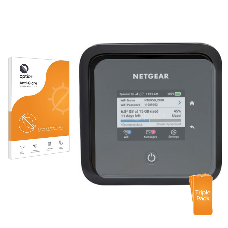 3pk Optic+ Anti-Glare Screen Protectors for Netgear Nighthawk M5