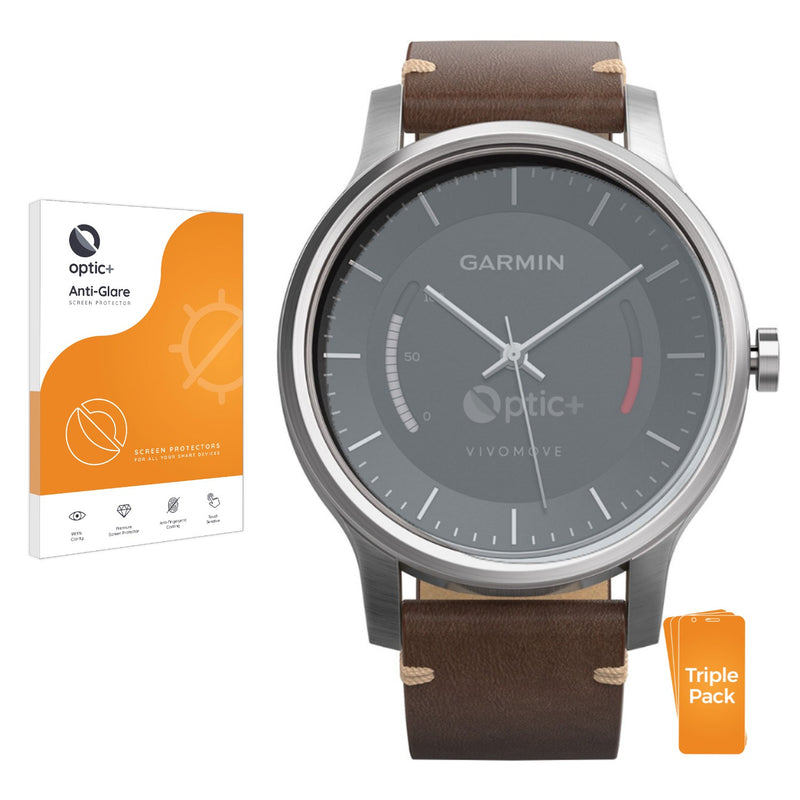 3pk Optic+ Anti-Glare Screen Protectors for Garmin Vivomove