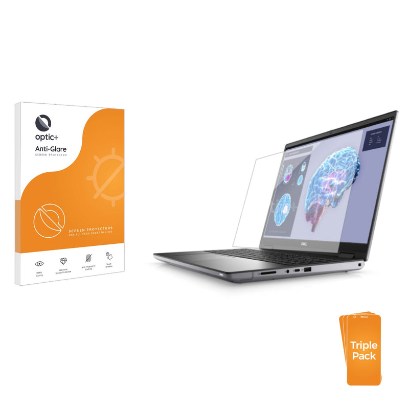 3pk Optic+ Anti-Glare Screen Protectors for Dell Precision 7680 Touch