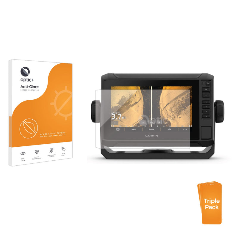 3pk Optic+ Anti-Glare Screen Protectors for Garmin UHD2 7" Chartplotter 