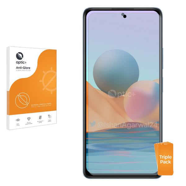 3pk Optic+ Anti-Glare Screen Protectors for Xiaomi Redmi Note 10 Pro Max