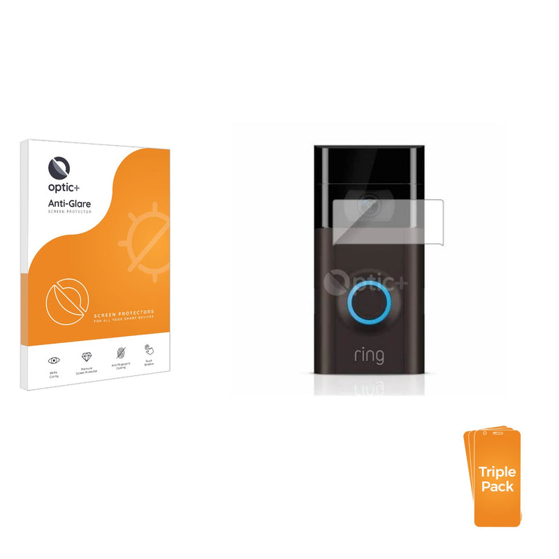 3pk Optic+ Anti-Glare Screen Protectors for Ring Doorbell 2