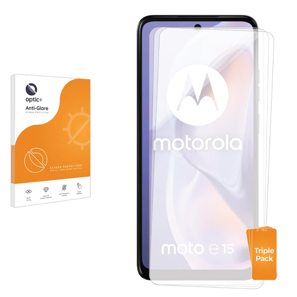 3-pack of Anti-Glare Screen Protectors for Motorola Moto E15