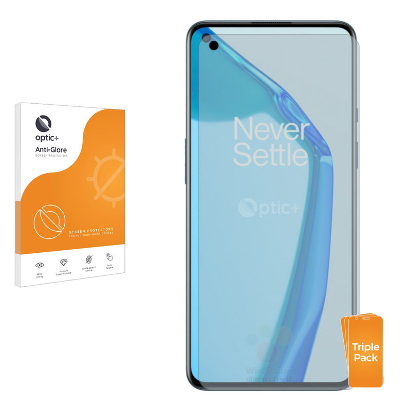 3pk Optic+ Anti-Glare Screen Protectors for OnePlus 9 5G