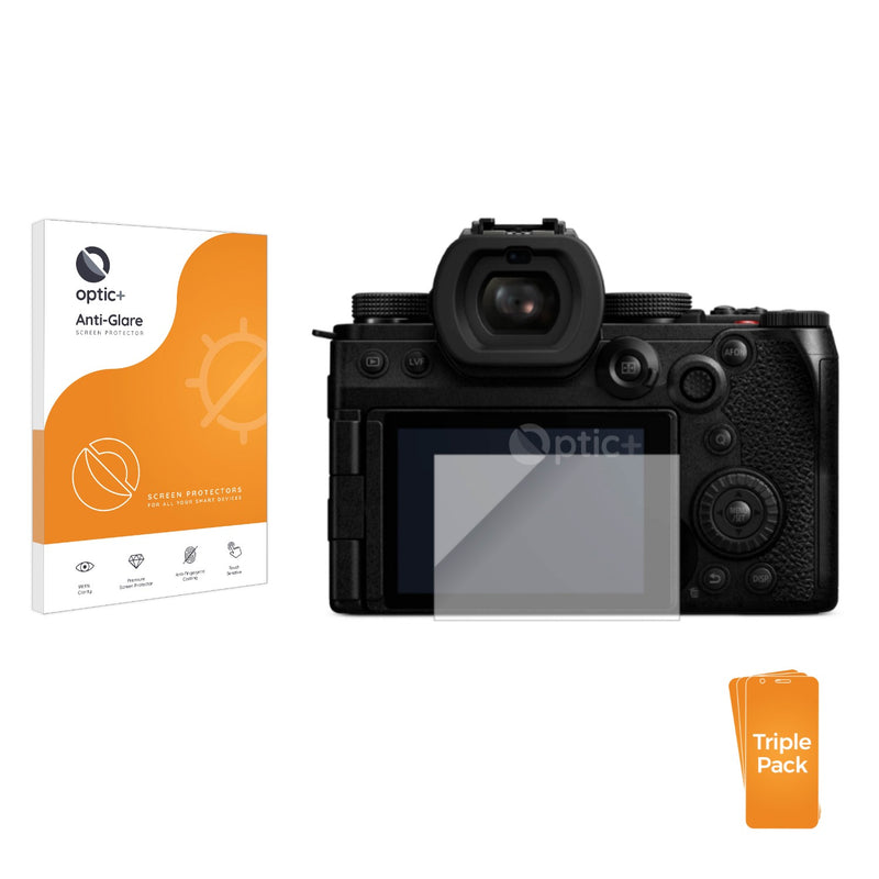 3pk Optic+ Anti-Glare Screen Protectors for Panasonic Lumix DC-S5M2X