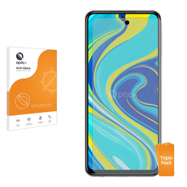 3pk Optic+ Anti-Glare Screen Protectors for Xiaomi Redmi Note 9 Pro