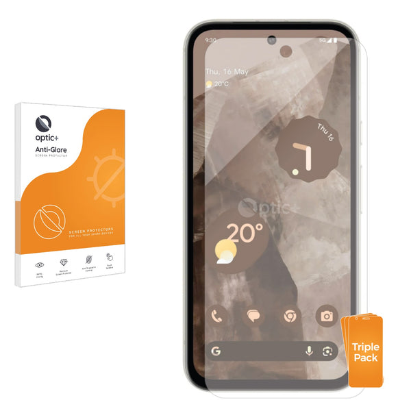 3pk Optic+ Anti-Glare Screen Protectors for Google Pixel 8a