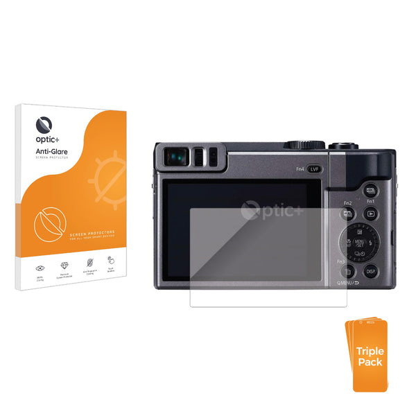 3pk Optic+ Anti-Glare Screen Protectors for Panasonic Lumix DC-TZ90