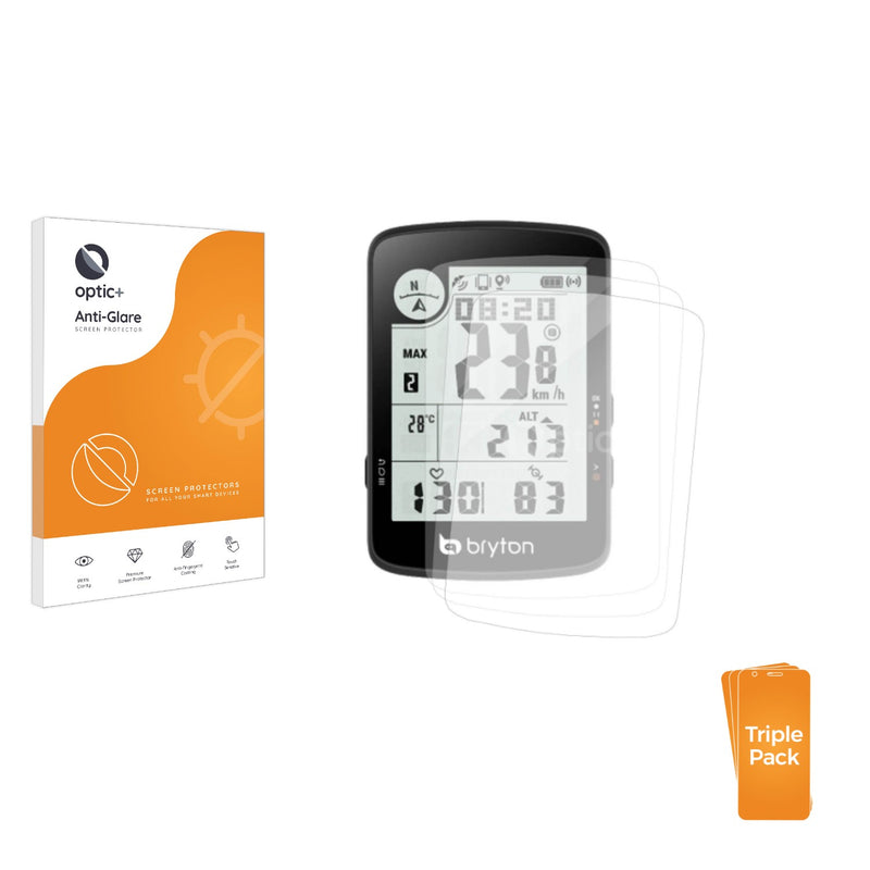 3-pack of Anti-Glare Screen Protectors for Bryton Rider 17