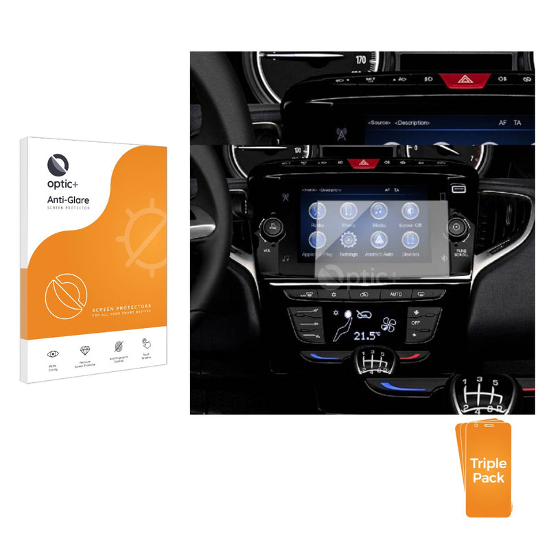 3-pack of Anti-Glare Screen Protectors for Lancia Ypsilon 7