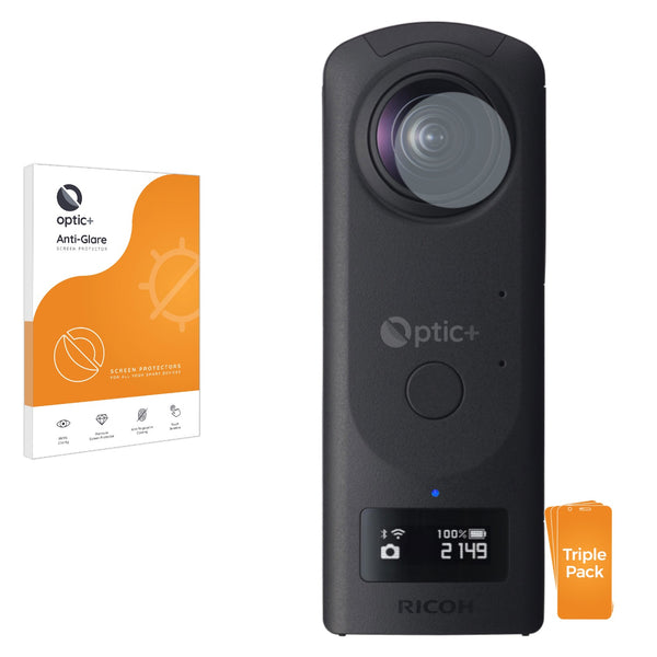 3pk Optic+ Anti-Glare Screen Protectors for Ricoh Theta Z1