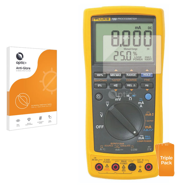 3pk Optic+ Anti-Glare Screen Protectors for Fluke 789 Process Meter