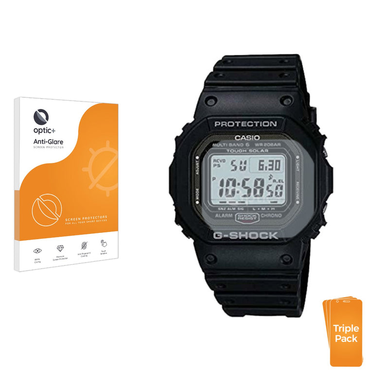 3pk Optic+ Anti-Glare Screen Protectors for Casio G-Shock GW-5000-1JF