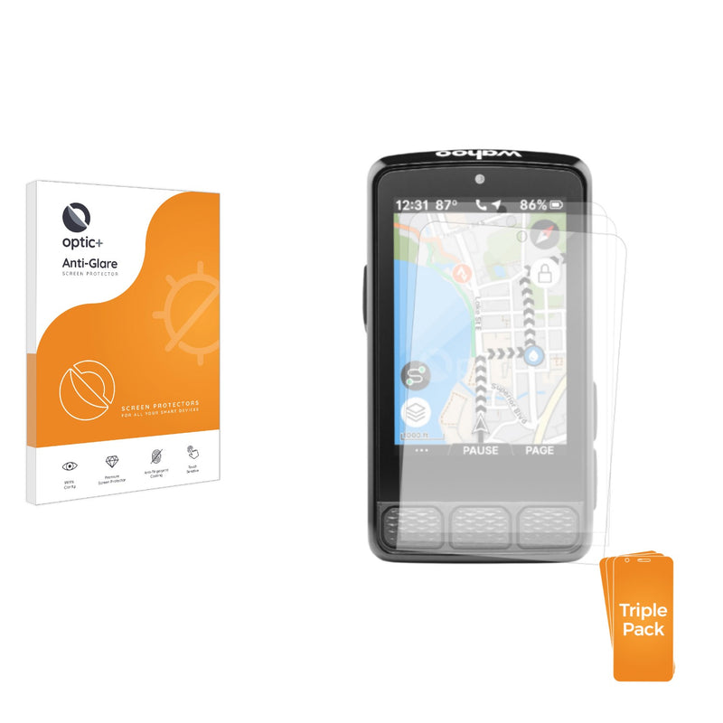 3-pack of Anti-Glare Screen Protectors for Wahoo Elemnt Roam 3