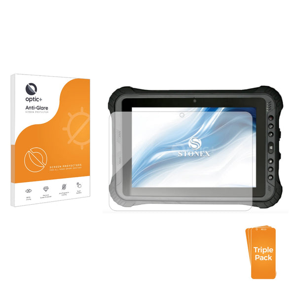 3pk Optic+ Anti-Glare Screen Protectors for Stonex SRT10W Rugged Tablet