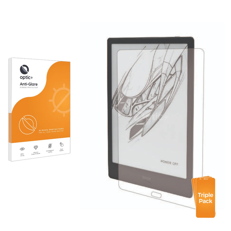 3pk Optic+ Anti-Glare Screen Protectors for Onyx Boox Note 2