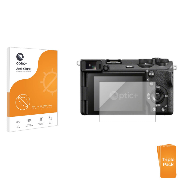 3pk Optic+ Anti-Glare Screen Protectors for Sony Alpha 6700