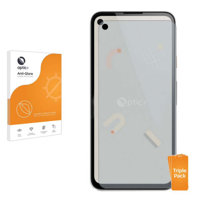 3pk Optic+ Anti-Glare Screen Protectors for Google Pixel 4a