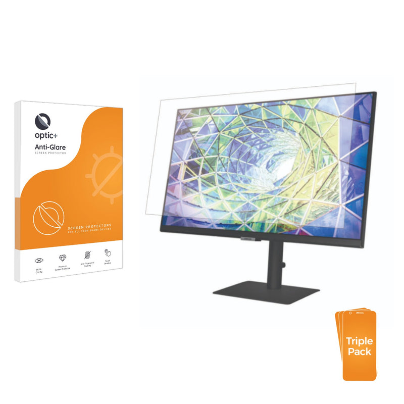 3pk Optic+ Anti-Glare Screen Protectors for Samsung LS27A800U 27" Business Monitor