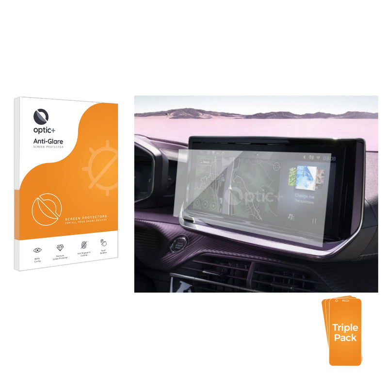 3pk Optic+ Anti-Glare Screen Protectors for Peugeot 2008 II GT