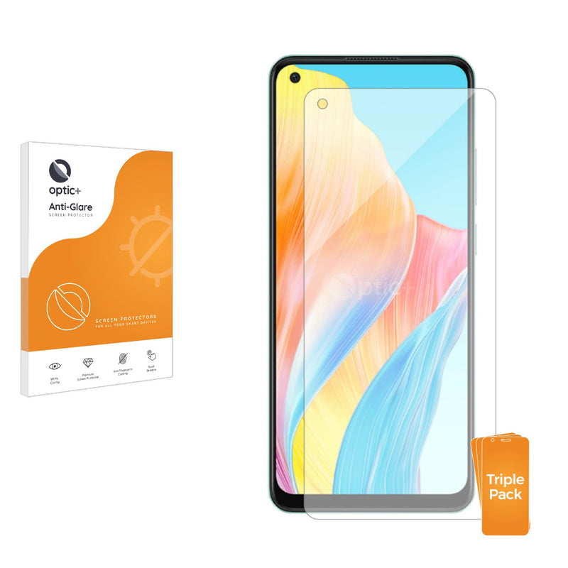 3pk Optic+ Anti-Glare Screen Protectors for Oppo A78 4G