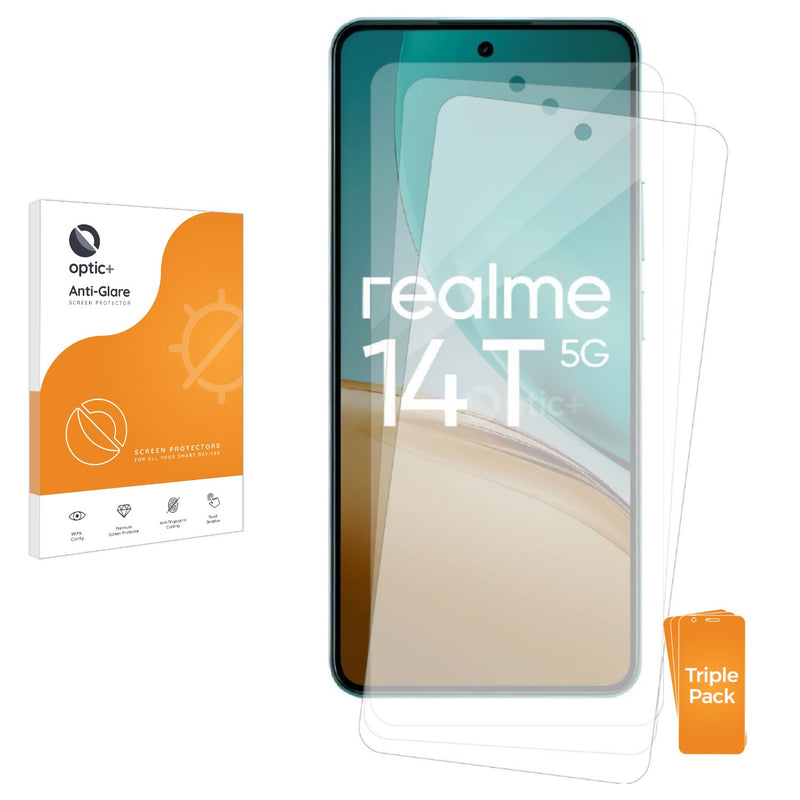 3-pack of Anti-Glare Screen Protectors for realme 14T