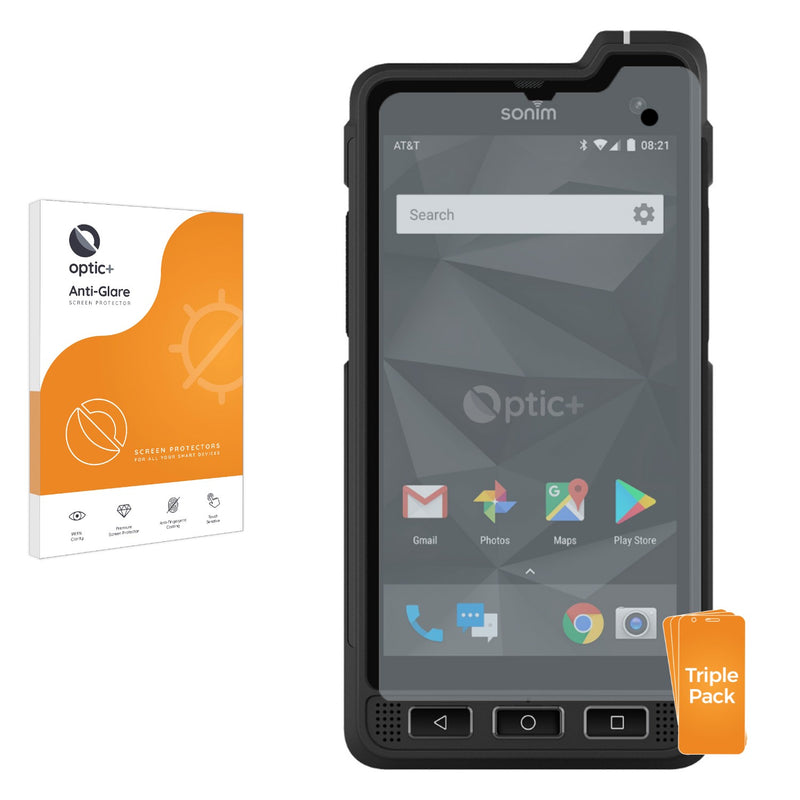 3pk Optic+ Anti-Glare Screen Protectors for Sonim XP8