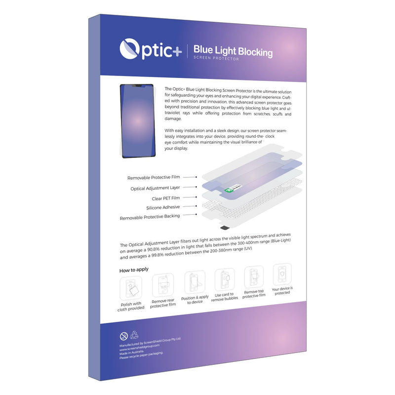 Optic+ Blue Light Blocking Screen Protector for Onyx Boox Page