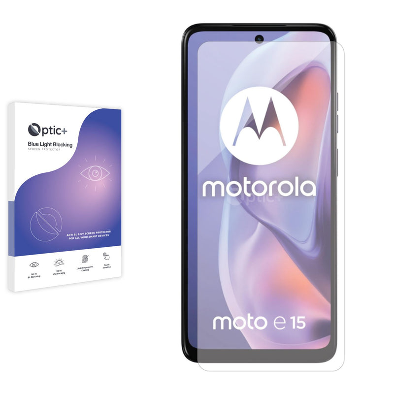 Blue Light Blocking Screen Protector for Motorola Moto E15.
