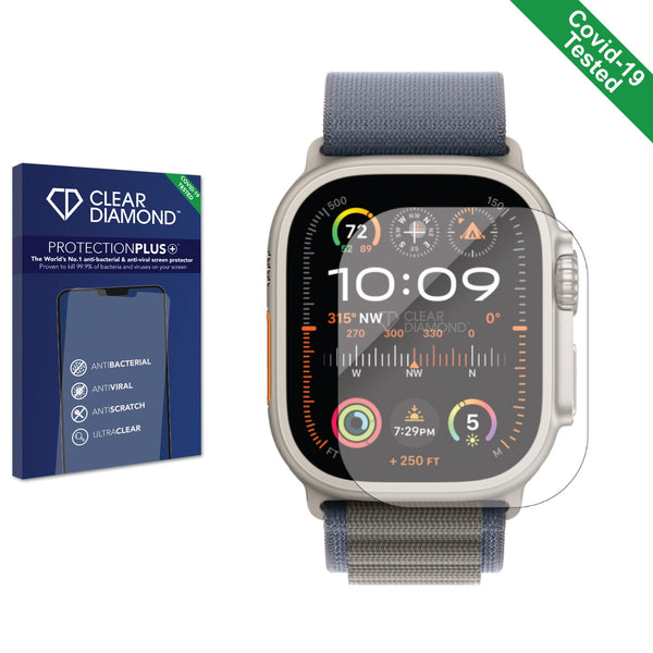 Clear Diamond Anti-viral Screen Protector for Apple Watch Ultra 2