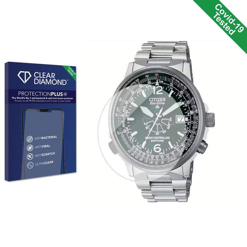 Clear Diamond Anti-viral Screen Protector for Citizen Pilot AS2031-57E (44 mm)