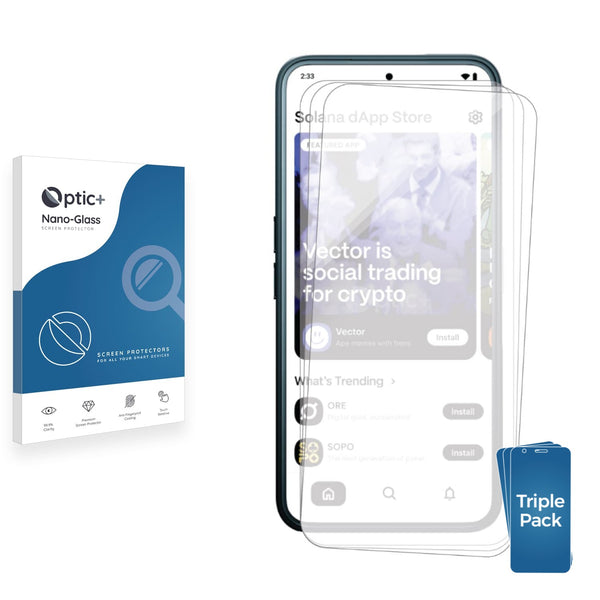 3pk Optic+ Nano Glass Screen Protectors for Solana Seeker
