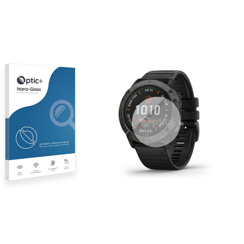 Optic+ Nano Glass Screen Protector for Garmin Fenix 6X Pro