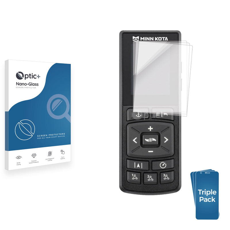 3-pack of Nano Glass screen protectors for Minn-Kota Advanced GPS