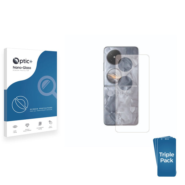3pk Optic+ Nano Glass Rear Protectors for Huawei Pocket 2 (Back)