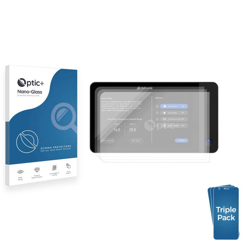 3-pack of Nano Glass screen protectors for ActronAir Neo Controller (NTW-1000)