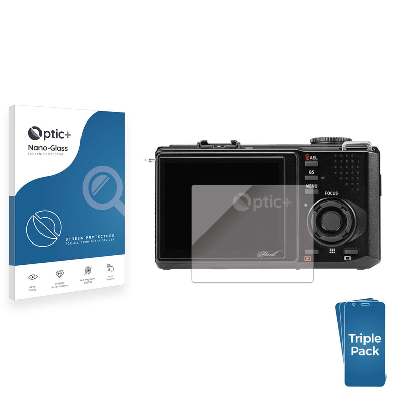 3pk Optic+ Nano Glass Screen Protectors for Sigma DP2 Merrill