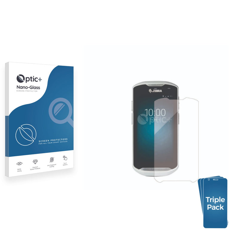 3pk Optic+ Nano Glass Screen Protectors for Zebra TC56