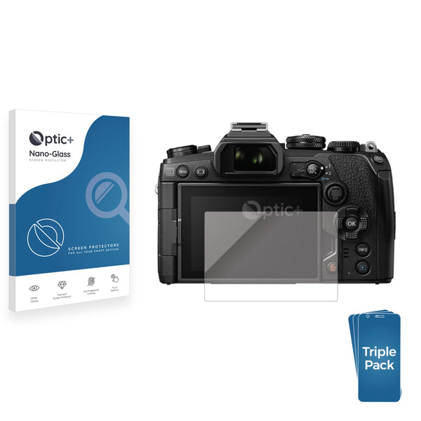 3pk Optic+ Nano Glass Screen Protectors for Olympus OM-D E-M10 Mark III