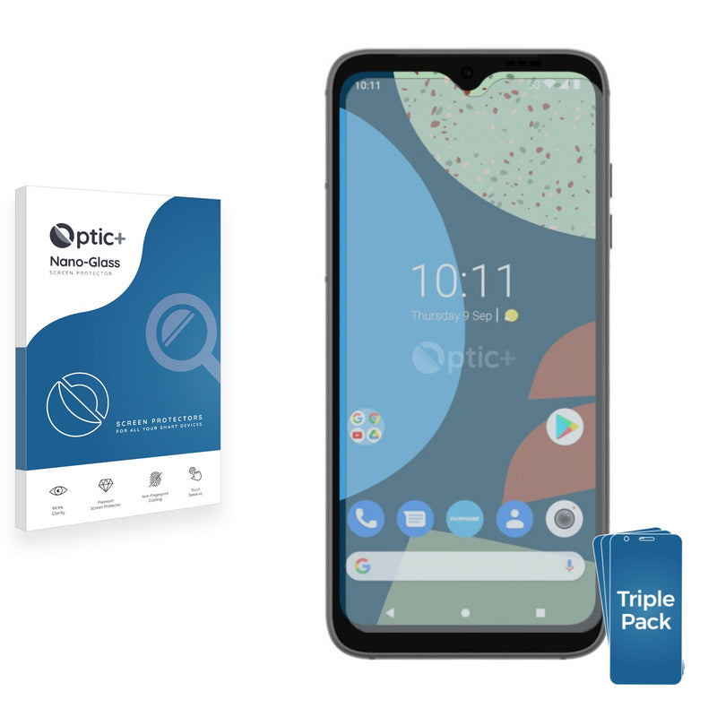 3pk Optic+ Nano Glass Screen Protectors for Fairphone 4