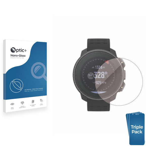 3pk Optic+ Nano Glass Screen Protectors for Suunto Vertical Solar