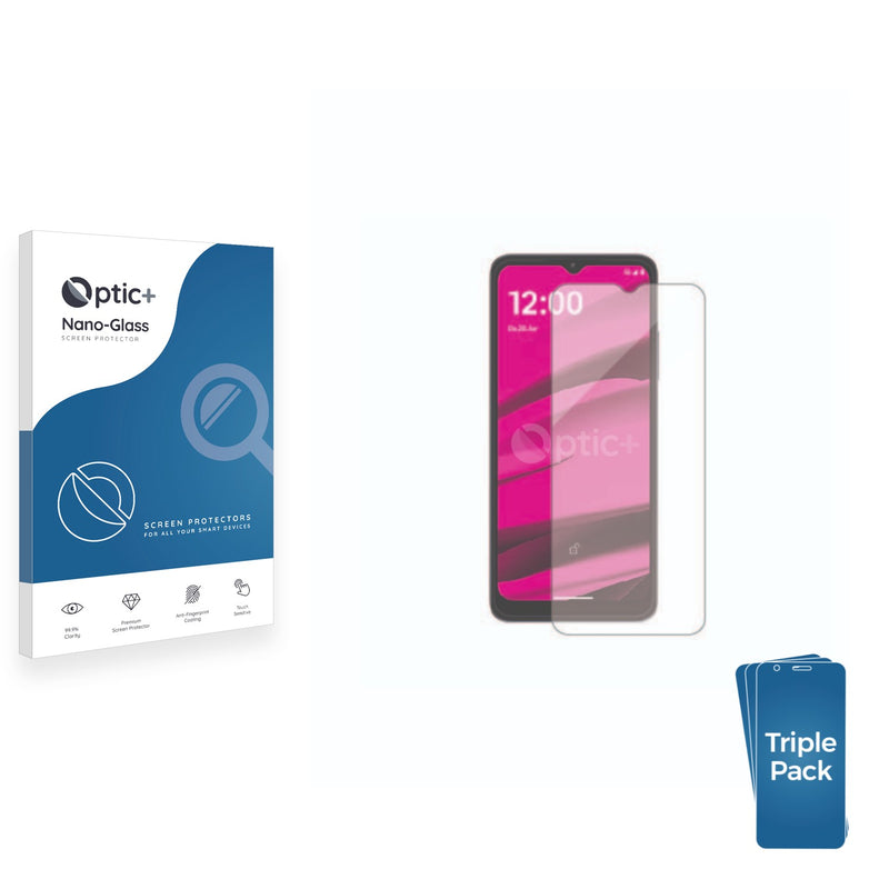 3pk Optic+ Nano Glass Screen Protectors for Telekom T Phone 2