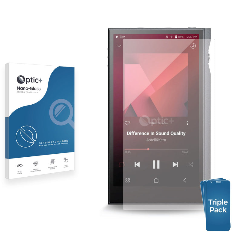 3pk Optic+ Nano Glass Screen Protectors for Astell&Kern KANN Ultra