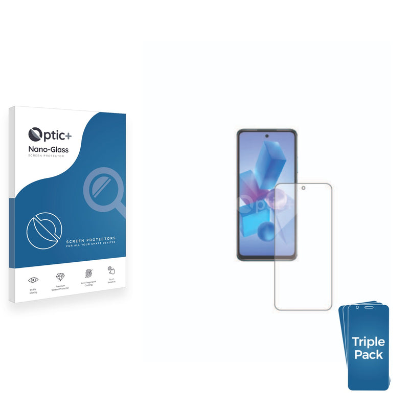 3pk Optic+ Nano Glass Screen Protectors for Infinix Hot 40i