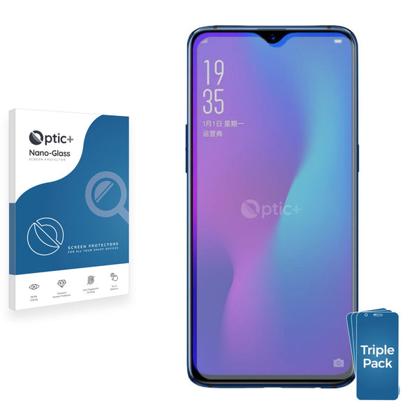 3pk Optic+ Nano Glass Screen Protectors for Oppo R17