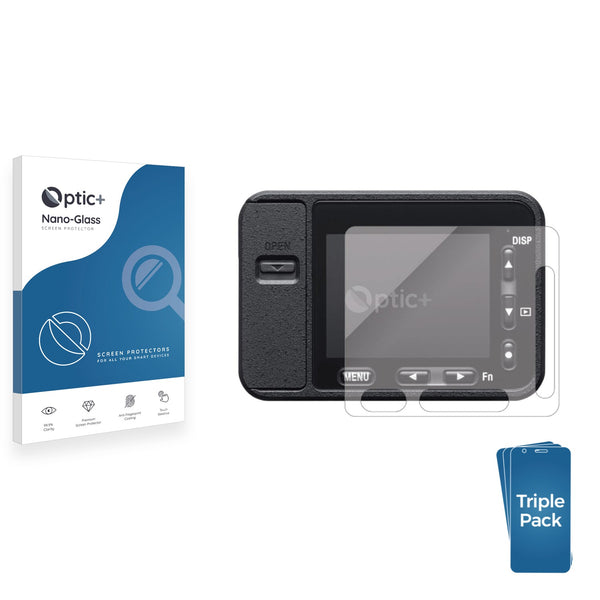 3pk Optic+ Nano Glass Screen Protectors for Sony DSC-RX0M2 (RX0 II)