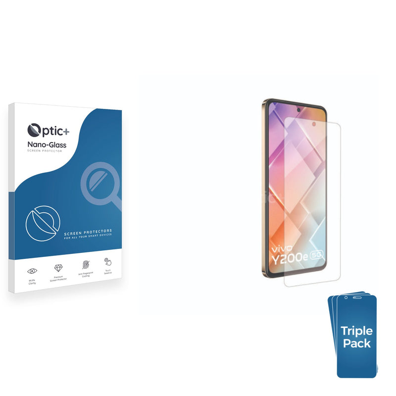 3pk Optic+ Nano Glass Screen Protectors for Vivo Y200e