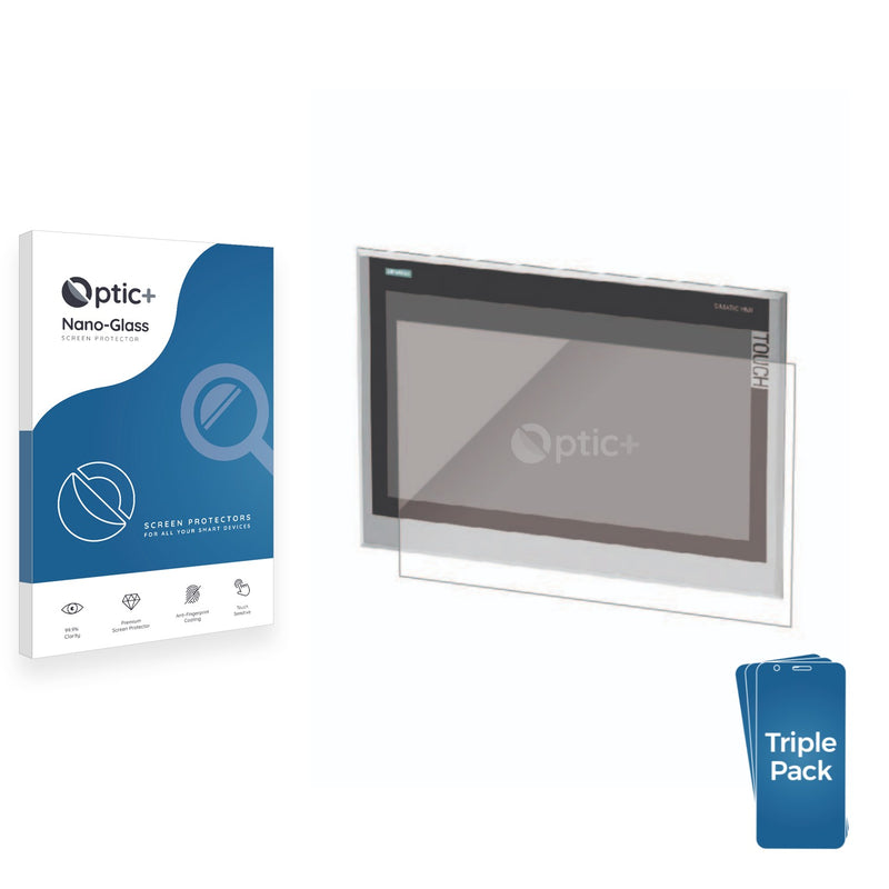 3pk Optic+ Nano Glass Screen Protectors for Siemens TP 900 Comfort INOX